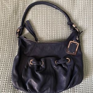 B.makowsky blue leather purse
